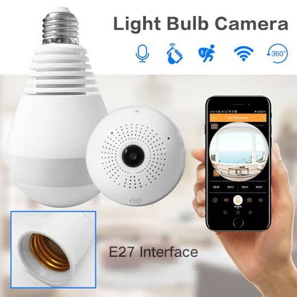 Buy Mini PTZ Bulb Camera Dual Lens full HD with Bulb E27 Socket 17