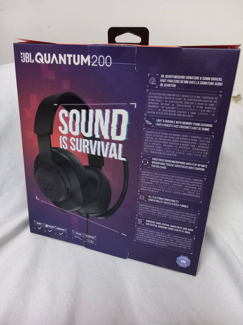 *Brand new* Imported JBL Quantum 200 - Wired Over-Ear Gaming Headset 1