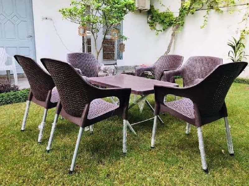 Plastic folding Tables with 6 chairs plastic 1