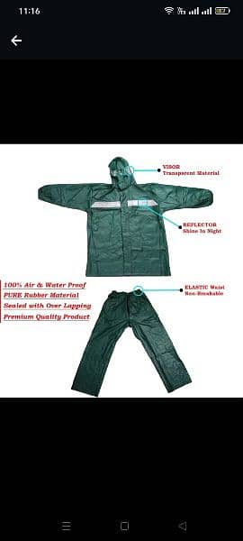 Rain suit/Rain coat/trousers+PVC rabber stafff barsattti 2 pc 4