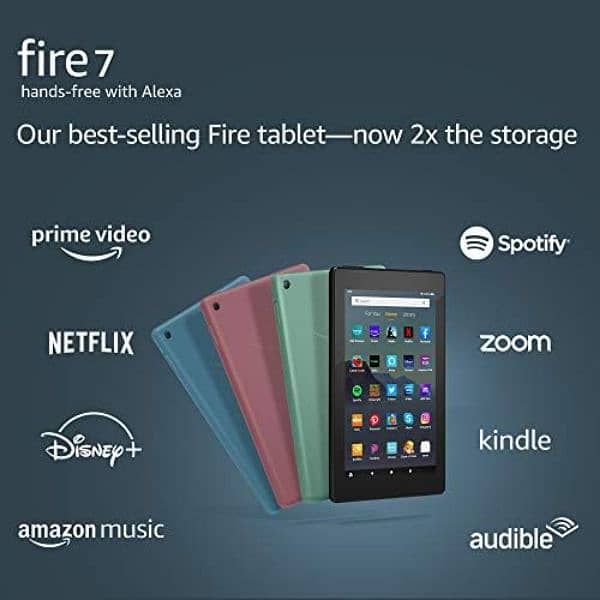 Amazon Fire7, 9th Gen, 1GB RAM, 16GB ROM TABLET (BLACK) Mint Condition 0