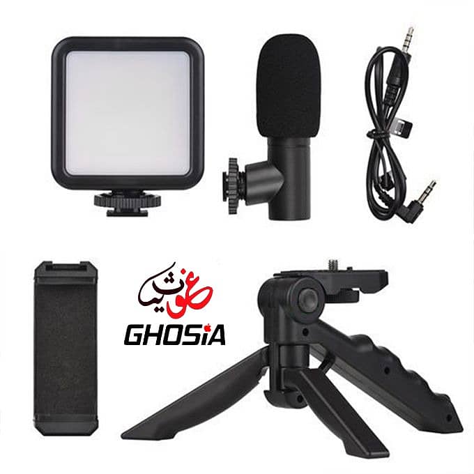 Smartphone Camera Video Microphone Kit with Light + Microphone 7