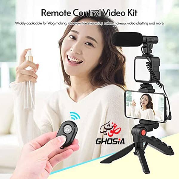 Smartphone Camera Video Microphone Kit with Light + Microphone 12