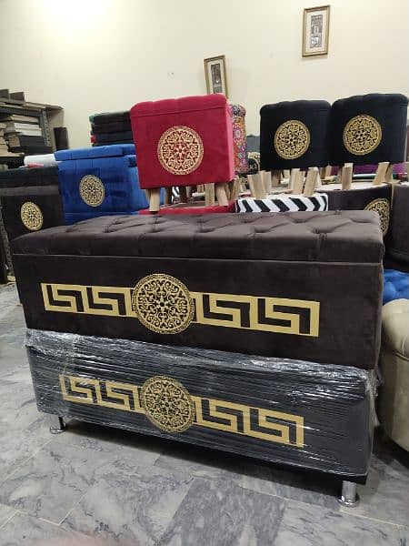 Ottoman Storage Puffy Stool Ottoman Box 12