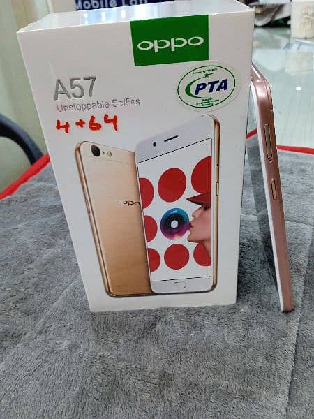OPPO A57 4+64 for sale with complete box 03334812233 4