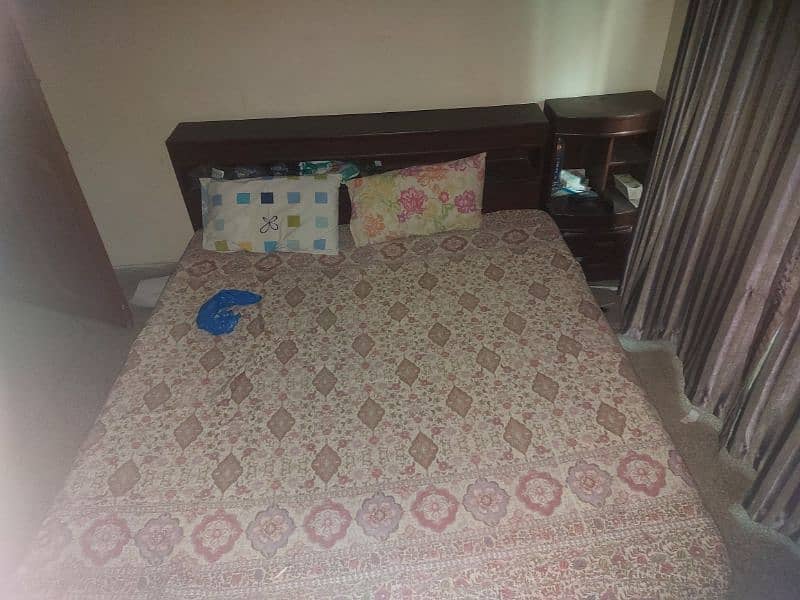 Double Bed For sale with side tables and mattress 2