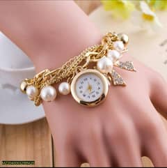 Pearl Bracelet Watch For Girls