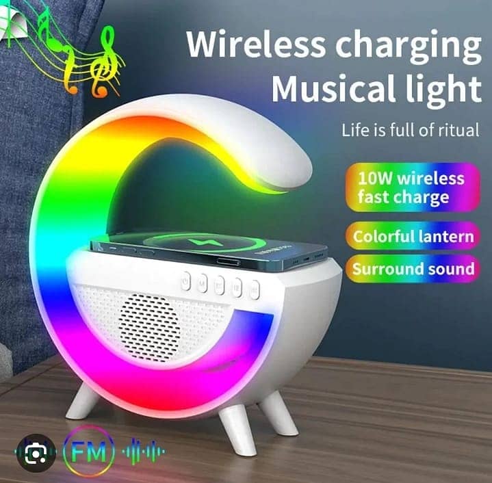 RGB G Lamp with Built-in Speaker & mobile Wireless Charger 0