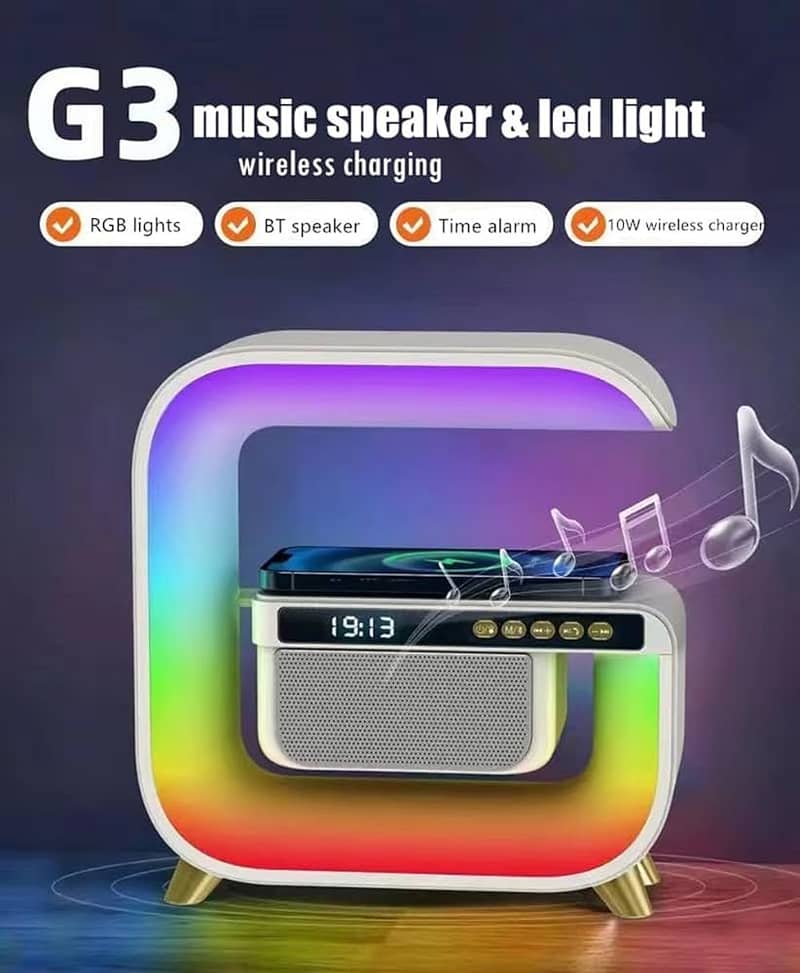 RGB G Lamp with Built-in Speaker & mobile Wireless Charger 3