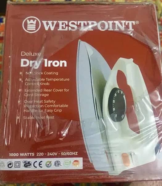 WESTPOINT Dry Iron WF-673 |BRAND NEW| |Pin Pack| | 2 Years Warranty| 5