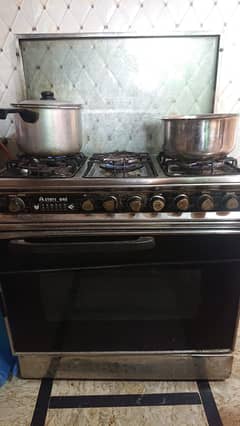 COOKING RANGE, Glass DOOR 34 INCHES WIDE, 5 BURNERS, TOP GLASS COVER 0