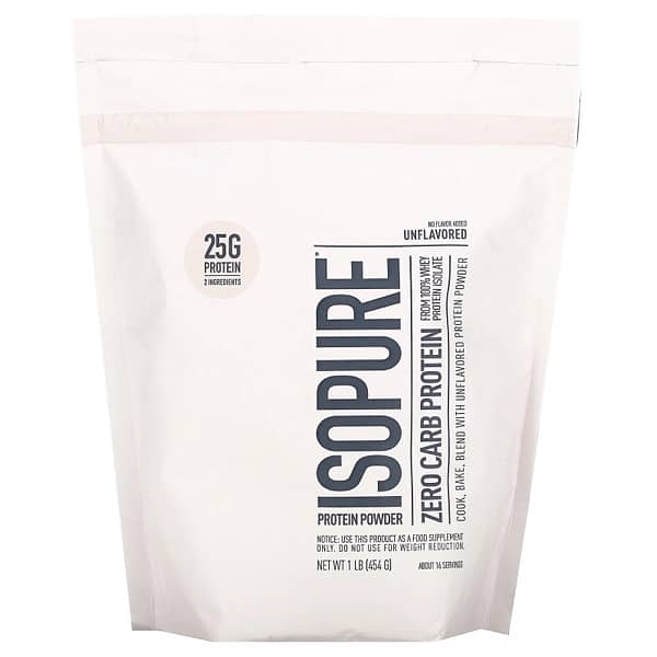 ORIGINAL NEW ISOPURE Zero Carb Whey Protein Unflavoured 16serving 1lbs 1