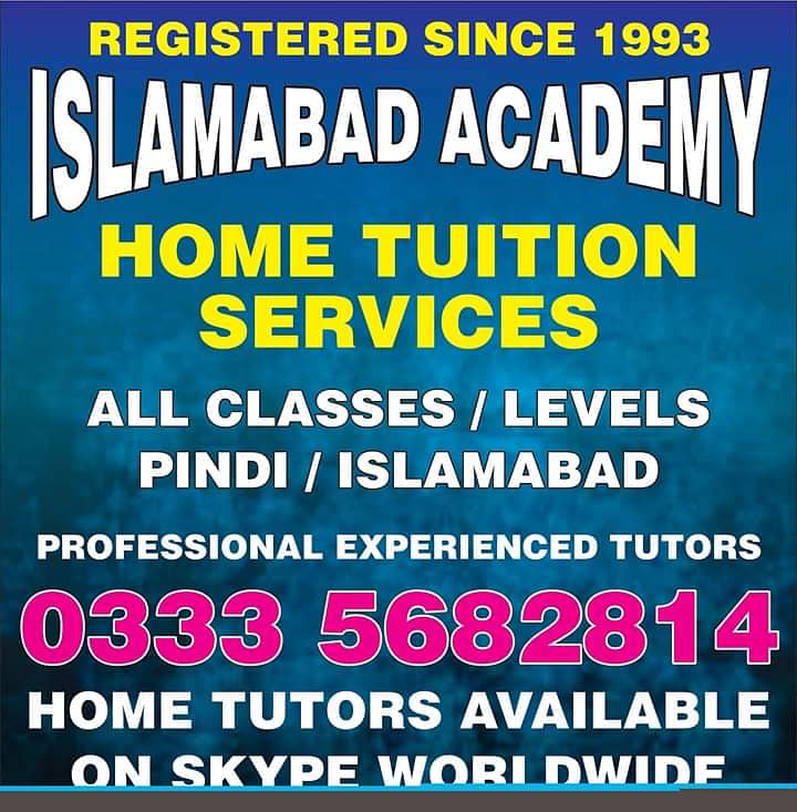 Oldest Islamabad Academy Home Tuition Services Islamabad Pindi & Zoom 1