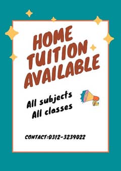 Home Tutor Available