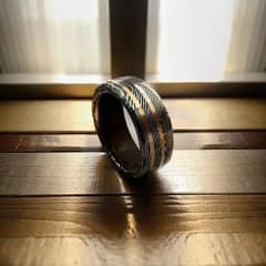 Dazzling Damascus - Unique Copper Inlay Ring