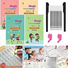 Pack Of 4 Magic Book - Reusable Practice Copybook Best Gift For Kids 0