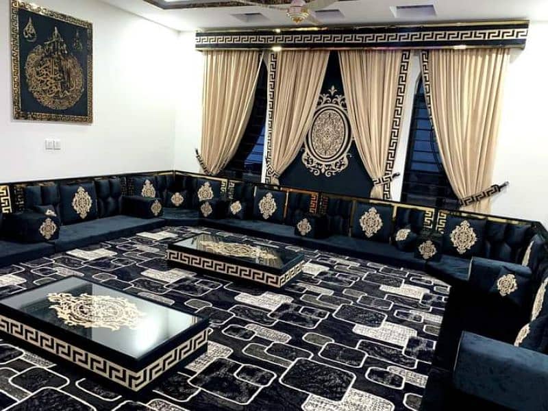 Arabic Majlis | Afghani Majlis | Stylish sofa set | sofa cum bed 3