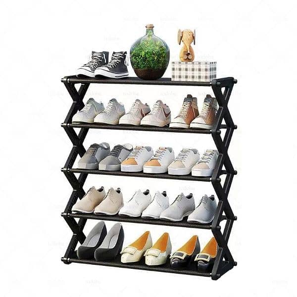 5 Layers X-Type Foldable Fashion Shoe Organizer Stand 0