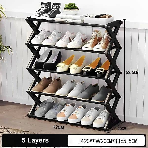 5 Layers X-Type Foldable Fashion Shoe Organizer Stand 1
