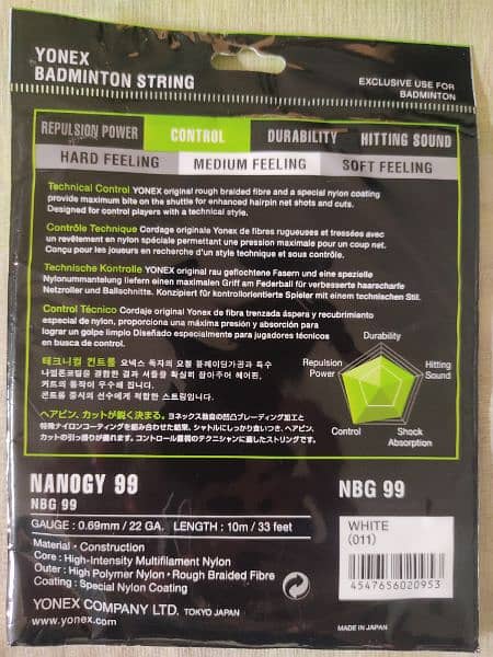 Original Yonex Nanogy 99 badminton strings 1