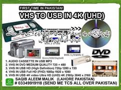 VHS VCR VIDEO TO USB IN HD,FHD,4K,DVD