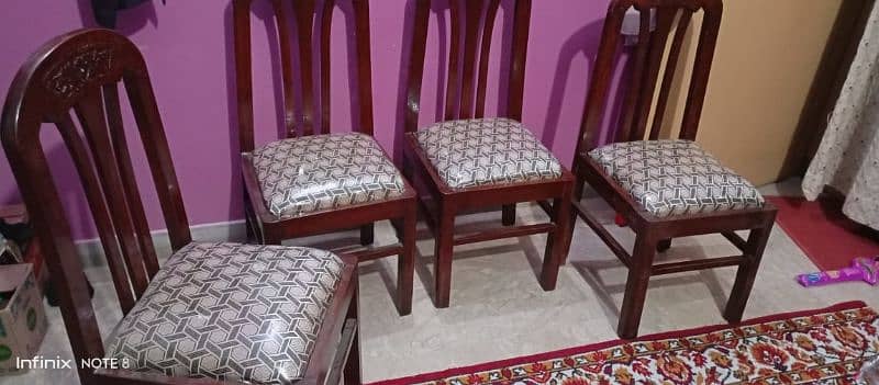 Four wooden Chairs only 3