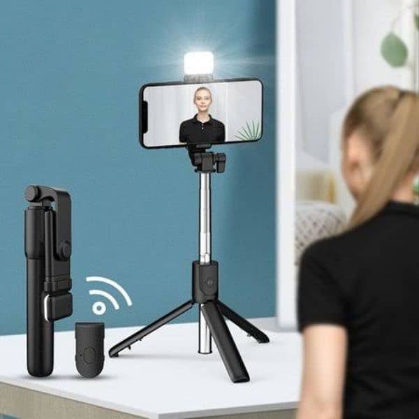 4 in 1 Wireless Selfie Stick Extendable With charging Cable 1