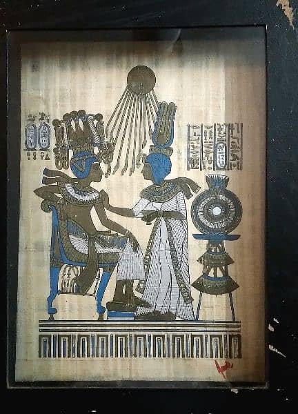 5 papyrus hand painting Egyptian kings Vintage 0