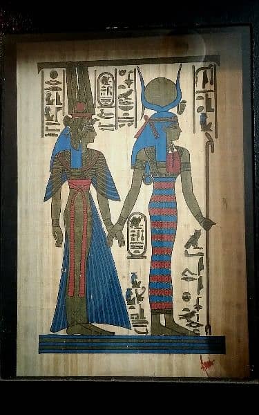 5 papyrus hand painting Egyptian kings Vintage 11