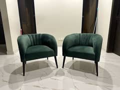 Lightly Used Emerald Green Cushioned Chairs