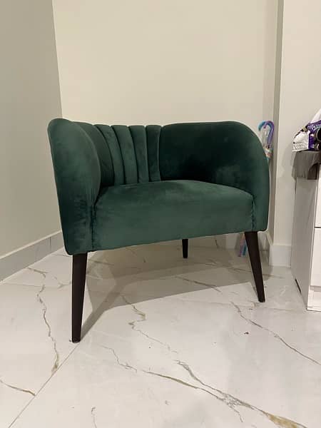 Lightly Used Emerald Green Cushioned Chairs 2