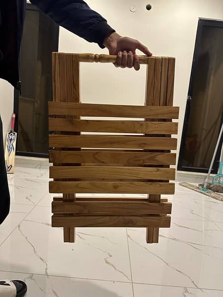 Lightly Used Folding Wooden Side Table 1