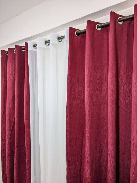 3pc. Set curtain(EXPORT SHEER CURTAIN & PLAIN  JACKARD CURTAIN) 1