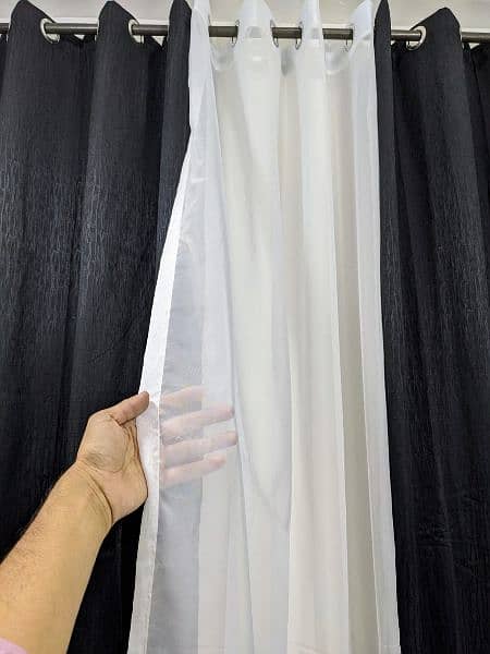 3pc. Set curtain(EXPORT SHEER CURTAIN + PLAIN SELF JACKARD CURTAIN) 2