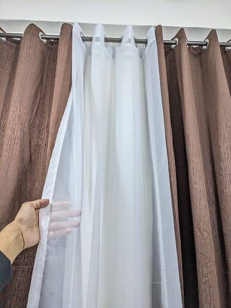 3pc. Set curtain(EXPORT SHEER CURTAIN + PLAIN SELF JACKARD CURTAIN) 4