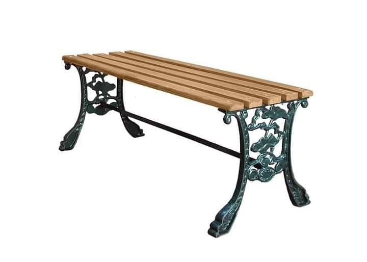Outdoor Benches, Cemented wood green earth, wrought iron Park Bench 10