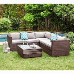 Patio Rattan Sofas Set, Lawn Seating Balcony Terrace Furniture Lahore 0
