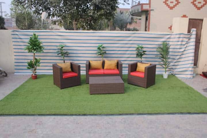 Patio Rattan Sofas Set, Lawn Seating Balcony Terrace Furniture Lahore 3