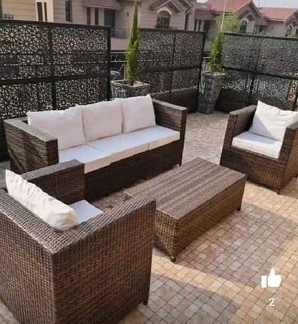 Patio Rattan Sofas Set, Lawn Seating Balcony Terrace Furniture Lahore 10
