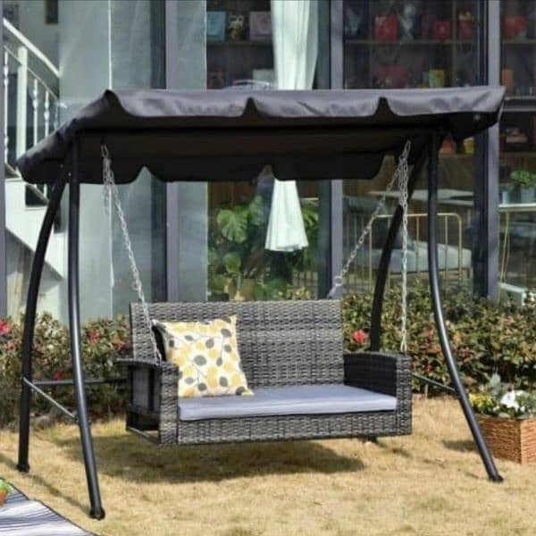 Patio Outdoor Swing, Cup Two, three seater Rattan Balcony Jhoola 1