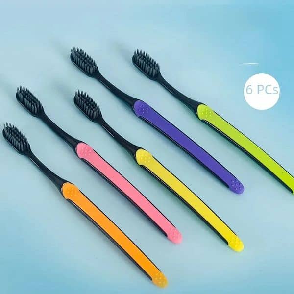 Bamboo Charcoal Soft Bristle Adult Toothbrush Oral Care Cleanliness 0