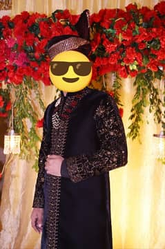 top class brand sherwani+ kullah+neckless and khussa for groom 0