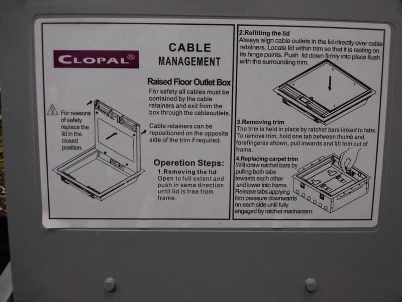 RAISED FLOOR OUTLET BOX METAL BASE (CLOPAL) 8