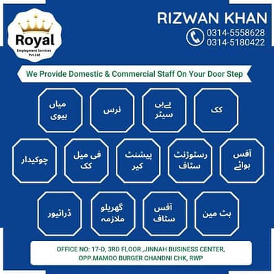 we are providing domestic and commercial staff