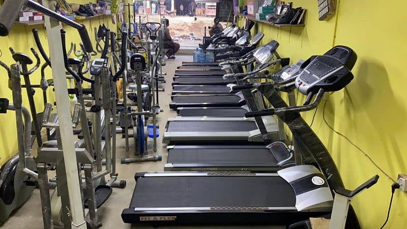 treadmill cycle home gym dumbell available in karachi 2