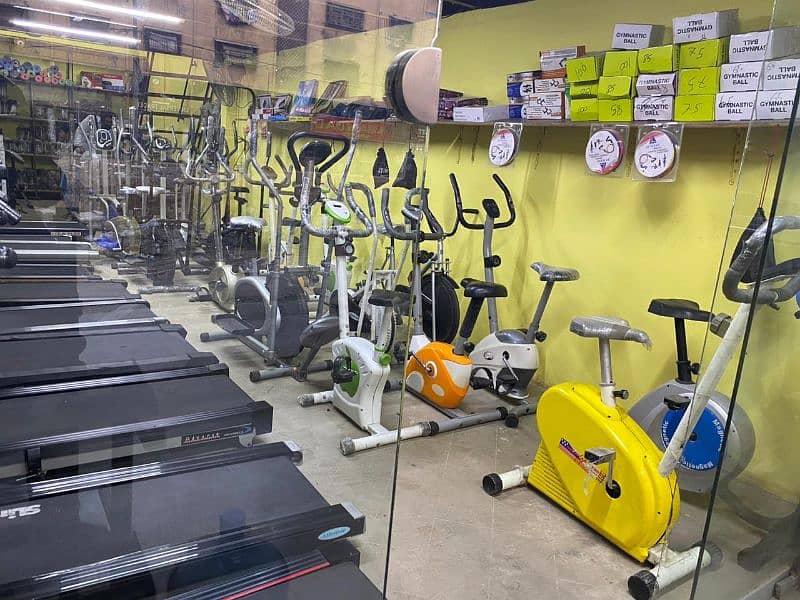 treadmill cycle home gym dumbell available in karachi 6