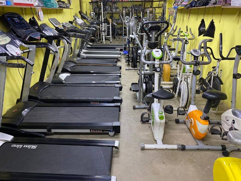 treadmill cycle home gym dumbell available in karachi 7