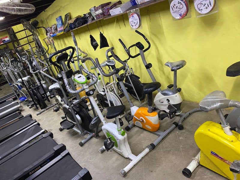 treadmill cycle home gym dumbell available in karachi 9
