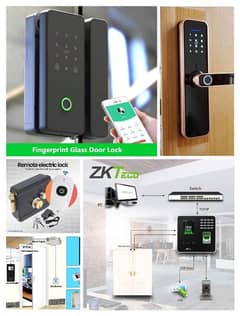 smart fingerprint handle electric door lock access control system