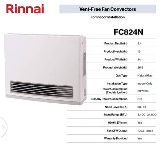 RINNAI HEATER JAPANESE imported HYBRID HEATER ROOM BLOWER HEATER 4